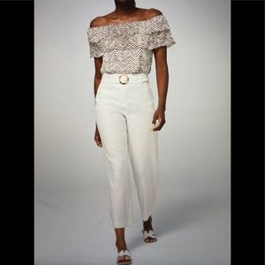 Linen Wide-Leg Crop Pants 0